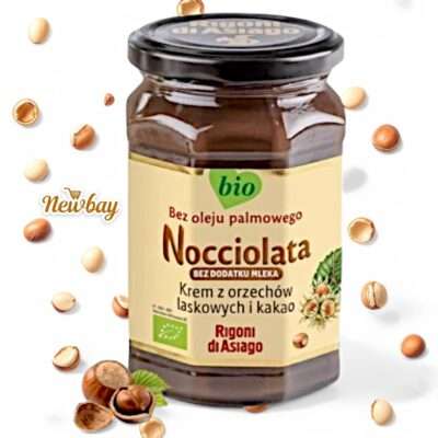 RdA Nocciolata ( bez laktozy) BIO - krem z orzechów laskowych (19,5%) i kakao (11%) bez dodatku mleka 650g