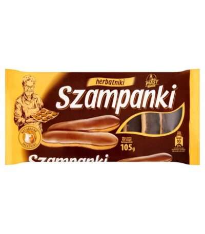 Piast Szampanki Herbatniki kruche z polewą kakaową 105 g