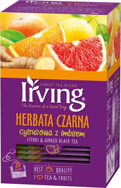 Herbata IRVING Czarna Cytrusowa z imbirem 20 kopertek